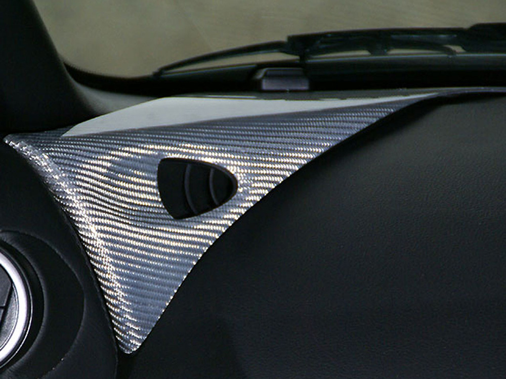 Z33 フェアレディZ インテリアパネルフェアレディZ ナビ無 7-2005 MT車用 前期 カーボンパネル4点キット 2002 平織 ブラックカーボン